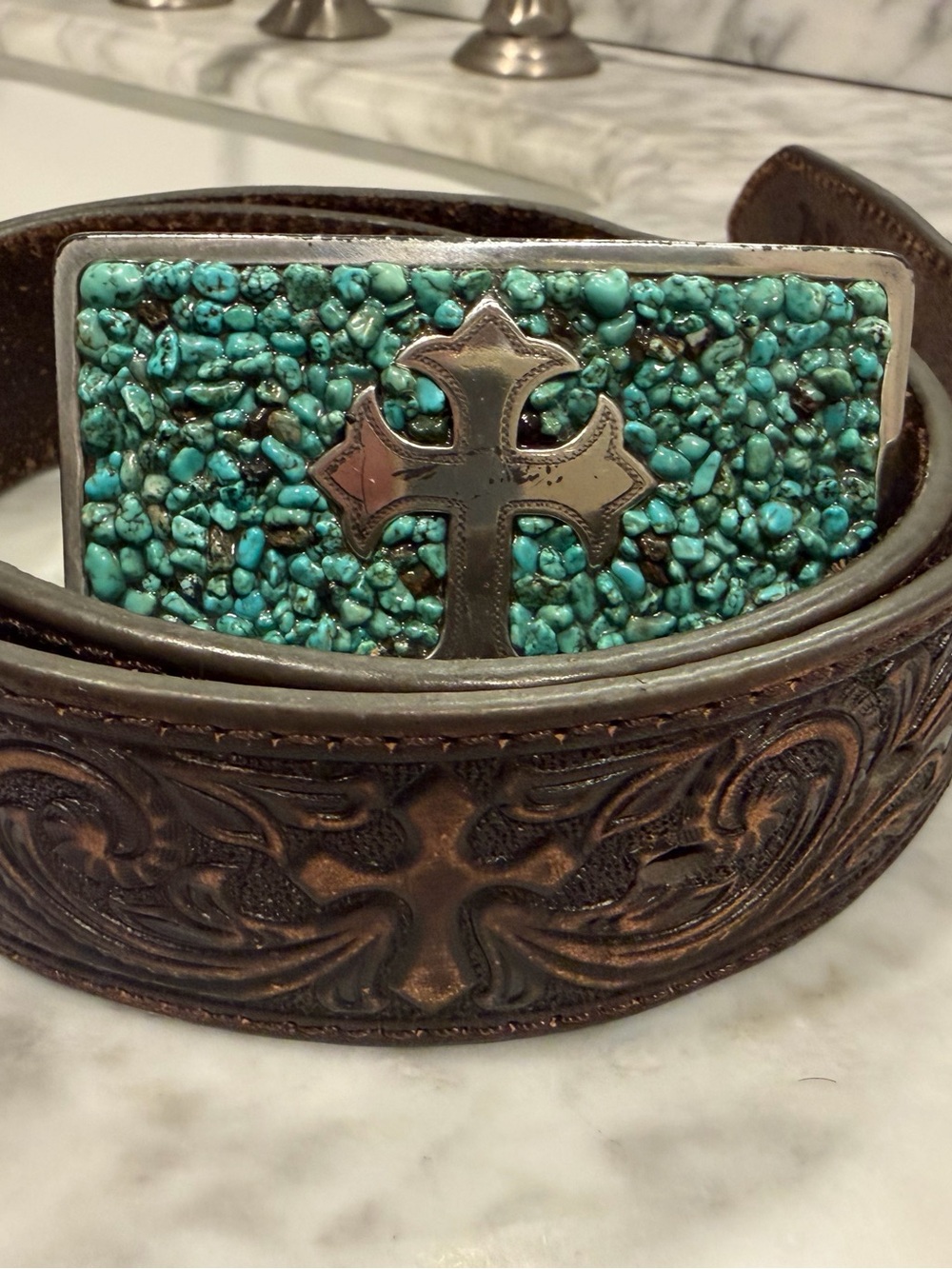 Turquoise Cross Women’s Belt - Picture 5 of 5